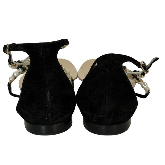 $985 Rene Caovilla t-strap pearl/beaded sandals size 9.5 / 39.5 - Picture 7 of 8